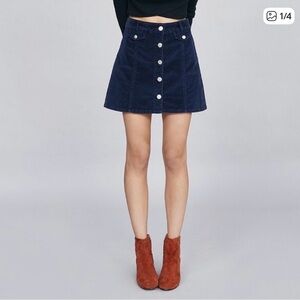 NWT Navy Blue Urban Outfitters Navy Corduroy Mini Skirt